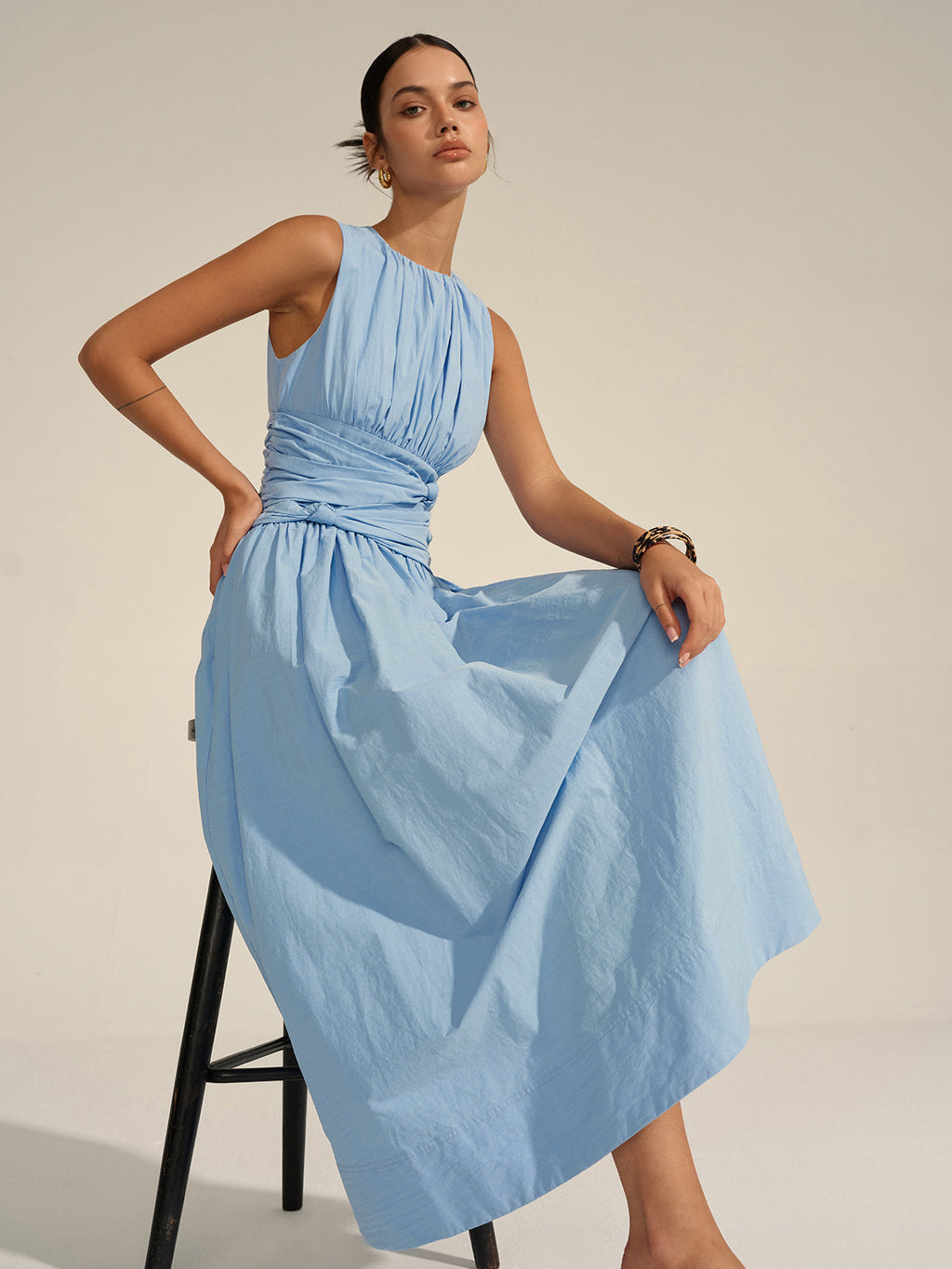 Gathered Glory Ruched Waist Maxi Dress