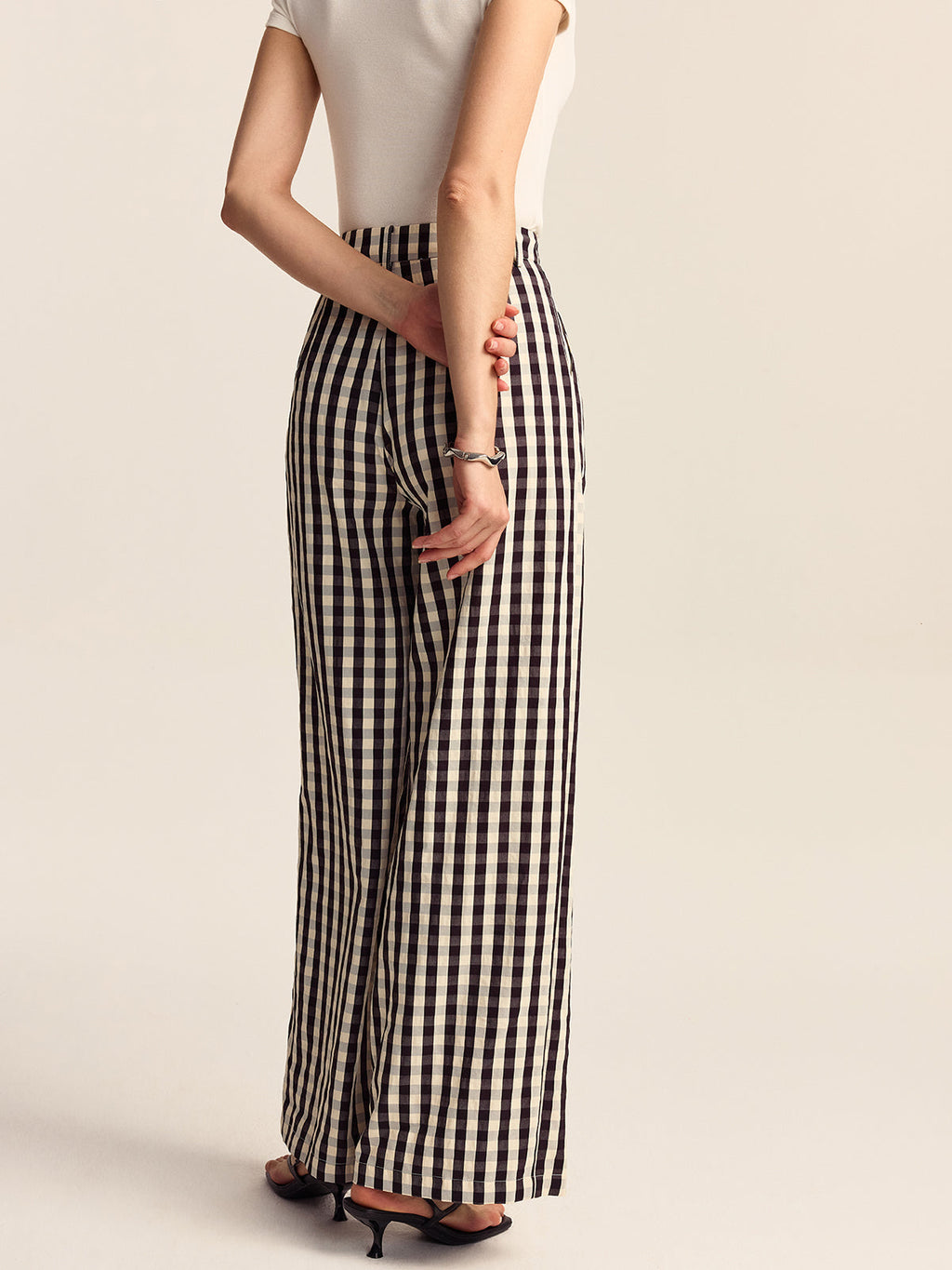 Sunday Picnic Gingham Wide-Leg Pants