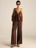 Petal Cotton Beaded Strap Top & Pants Set