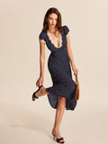 Dotted Darling Polka Dot Lace-Trim Dress