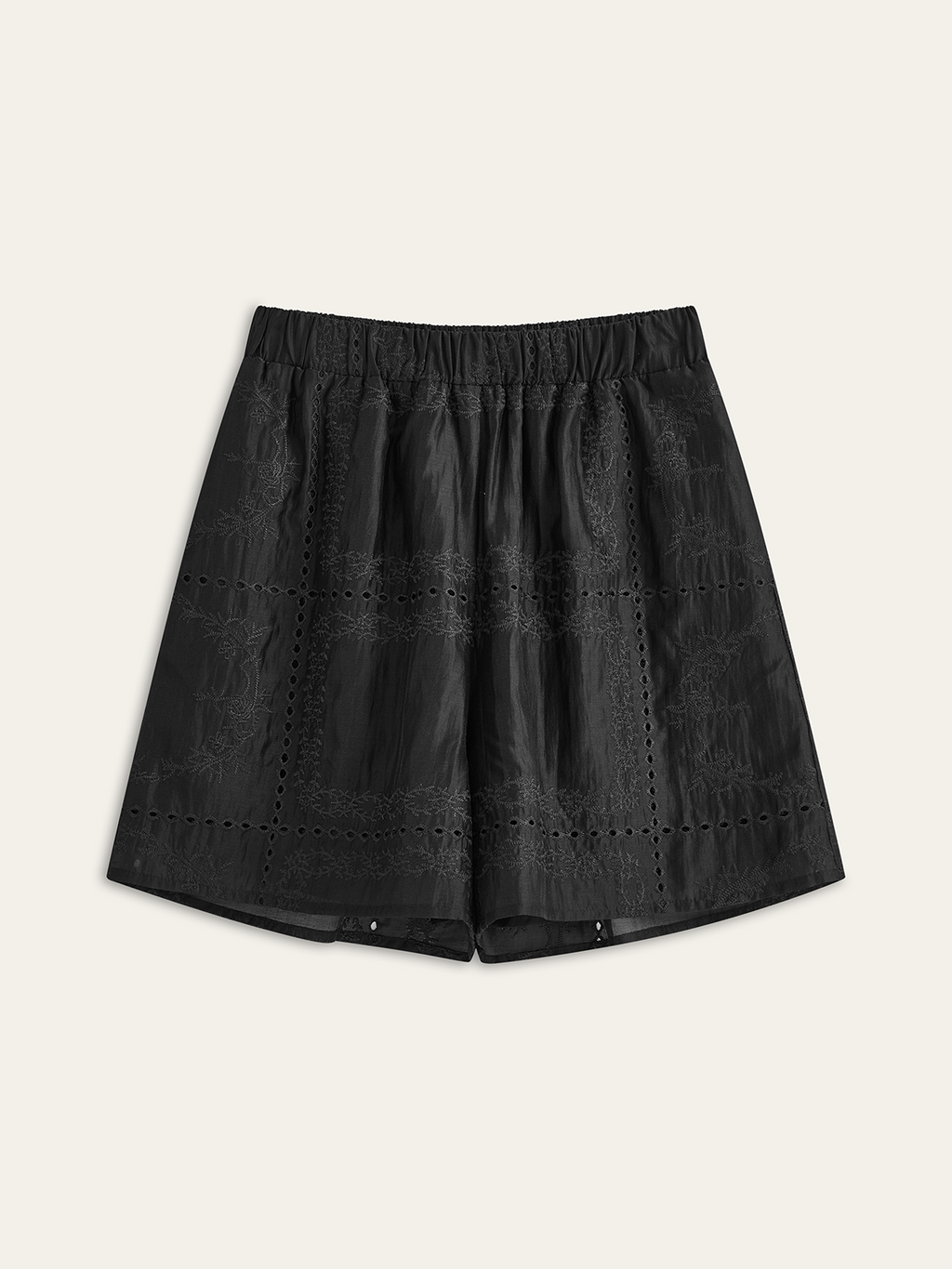 Ivy Long Sleeve Embroidery Detail Shorts Set