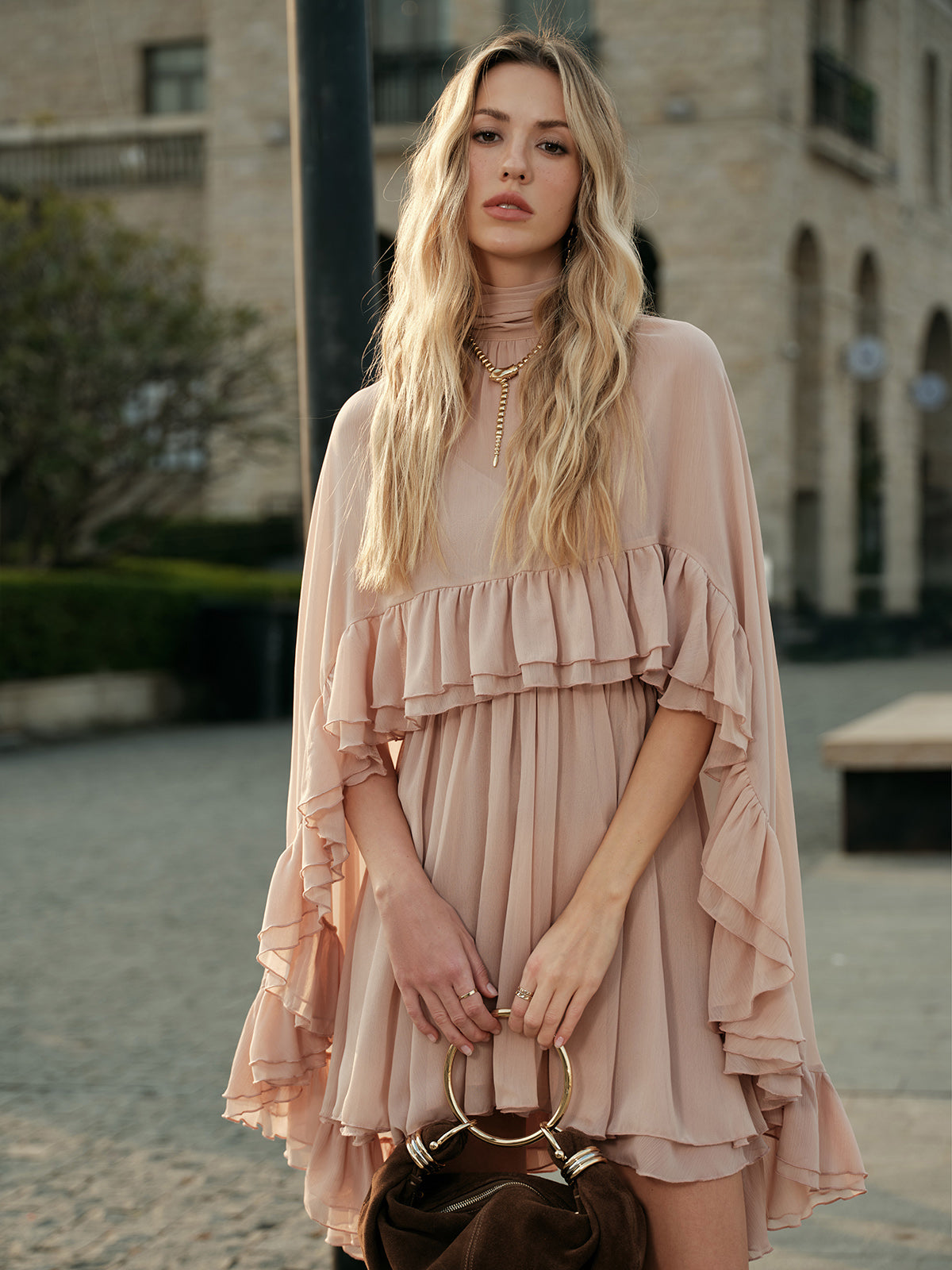 Lara Lifestyle Chic Cape Dress