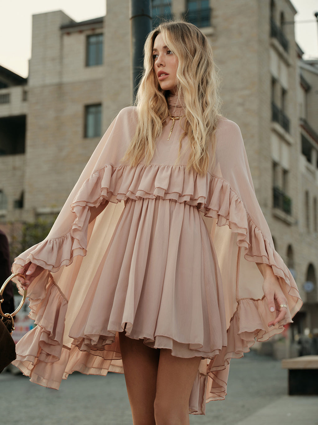 Lara Lifestyle Chic Cape Dress
