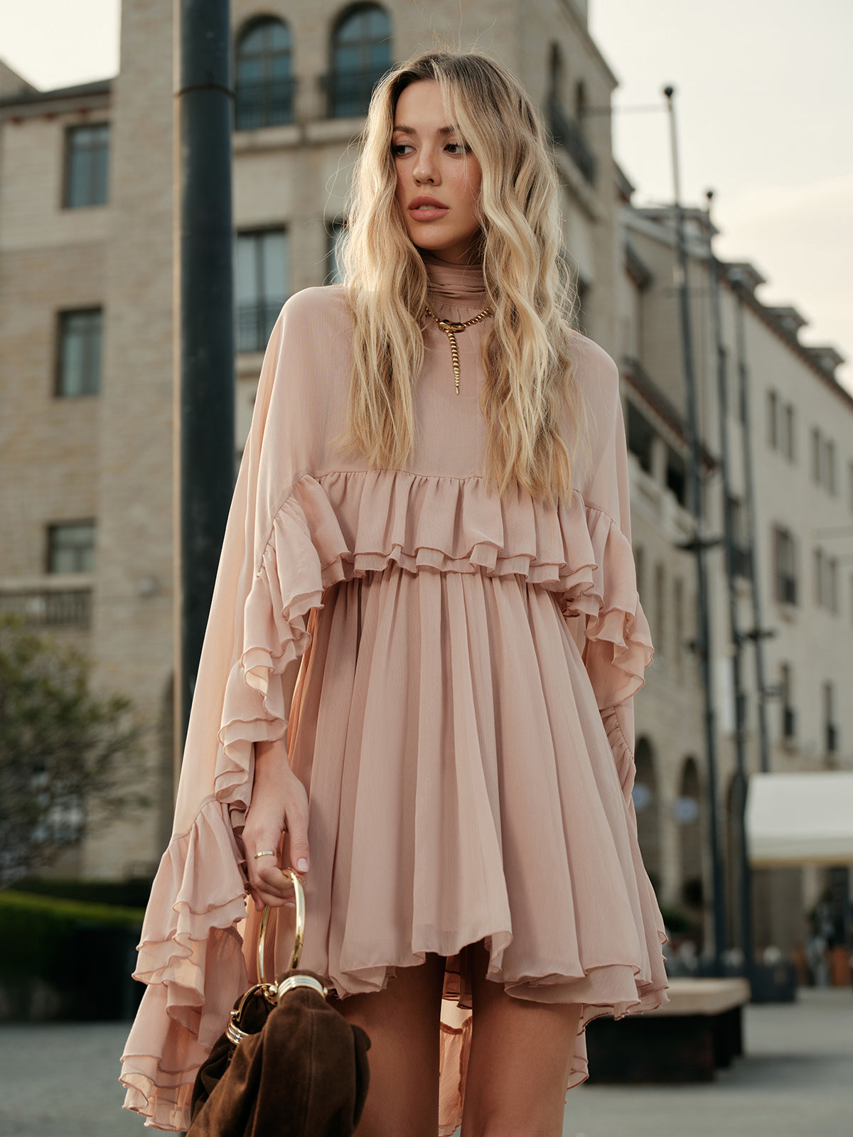 Lara Lifestyle Chic Cape Dress