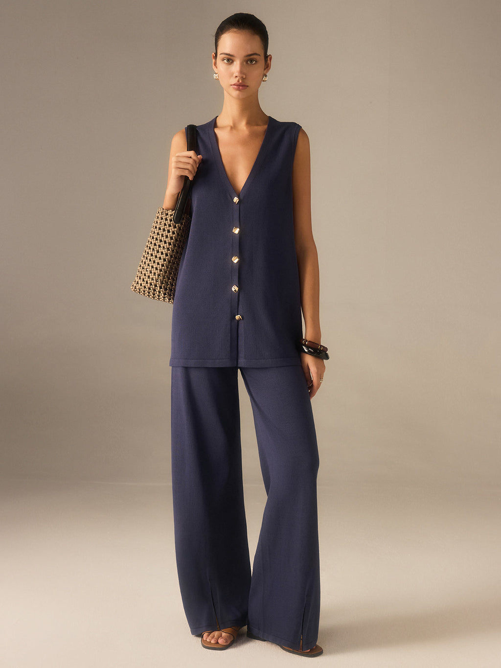 Golden Hour Knit Vest & Pants Set