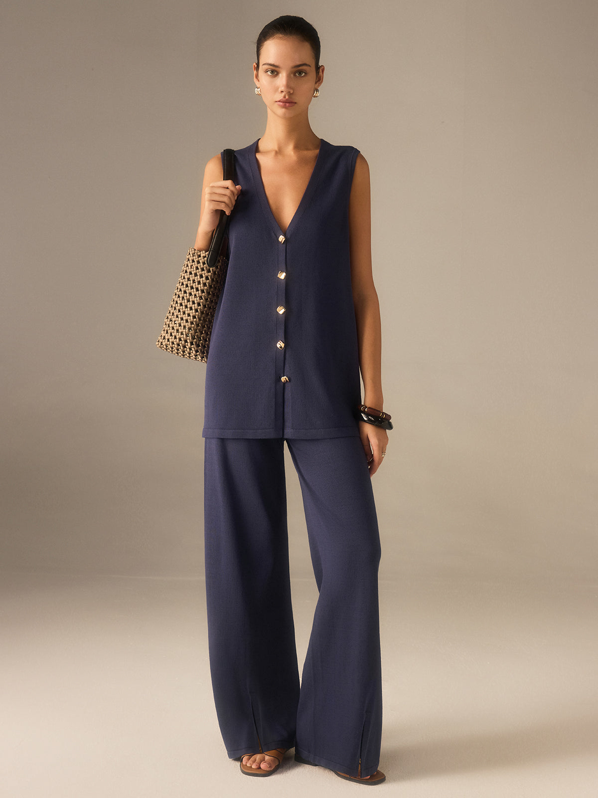 Golden Hour Knit Vest & Pants Set