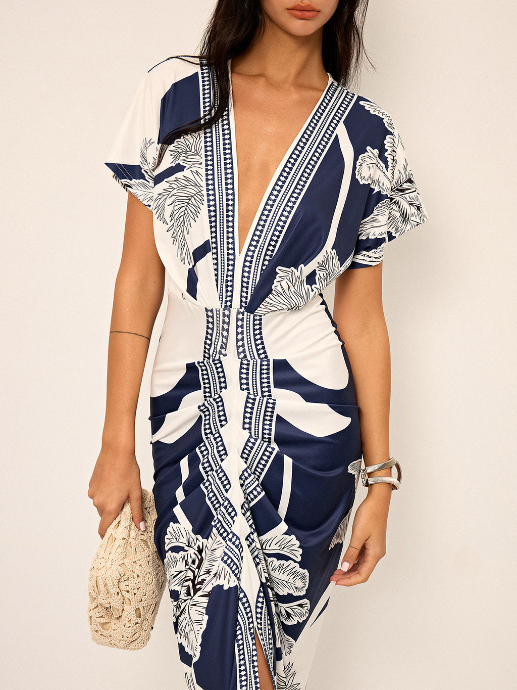 Deep Dive Gorgeous V-Neck Midi Dress