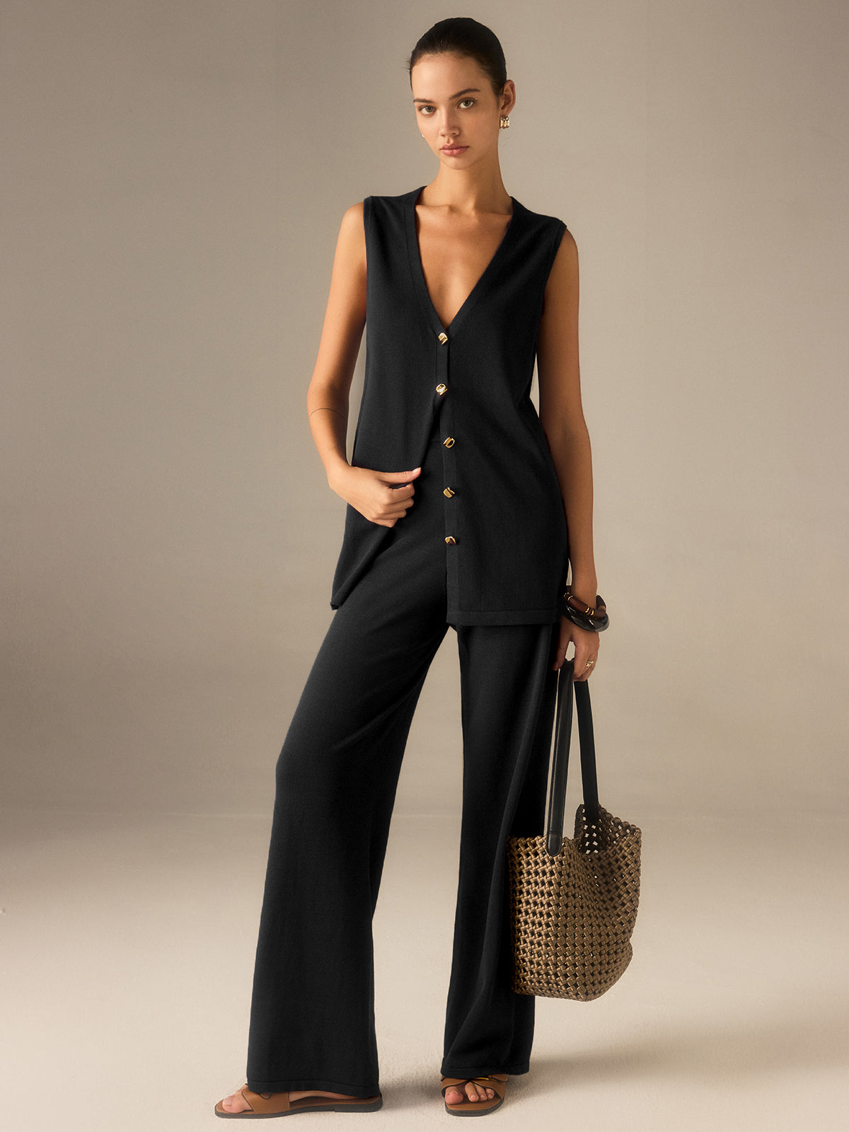 Golden Hour Knit Vest & Pants Set
