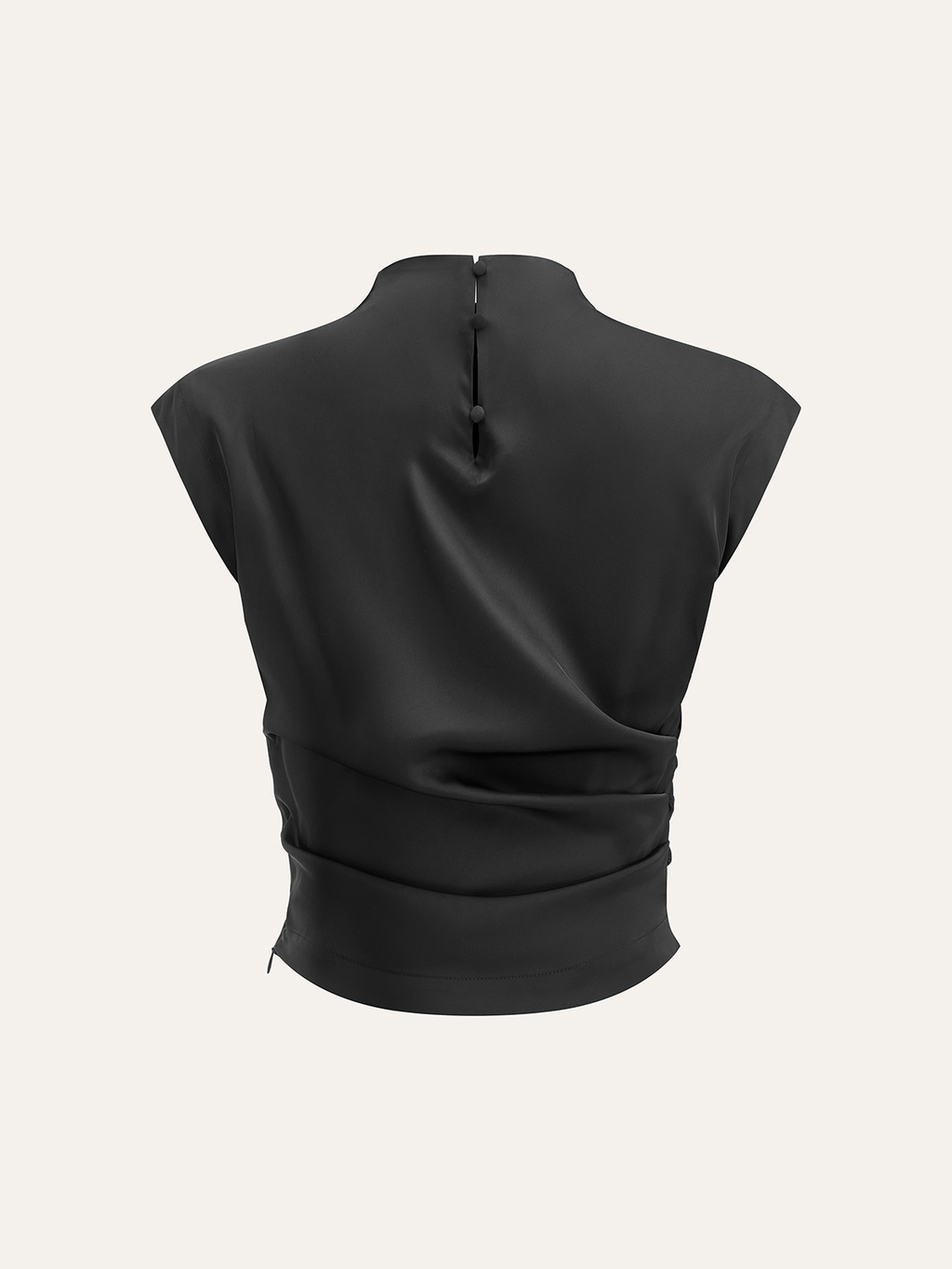 Second Glance Mock Neck Cap Sleeve Top