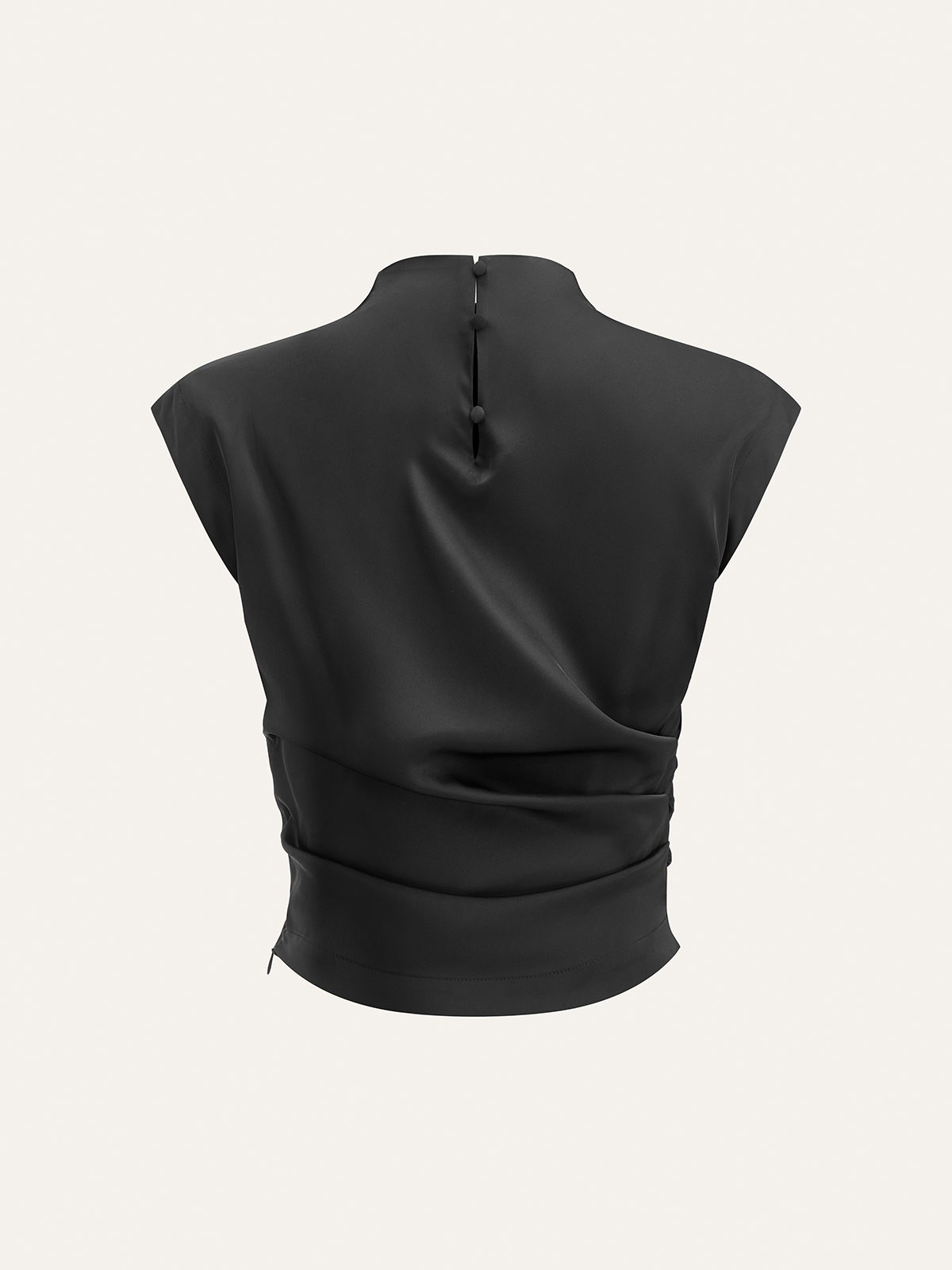 Second Glance Mock Neck Cap Sleeve Top