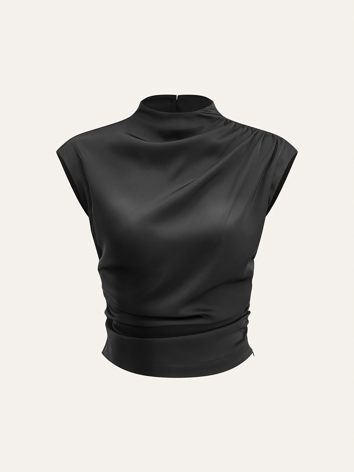 Second Glance Mock Neck Cap Sleeve Top
