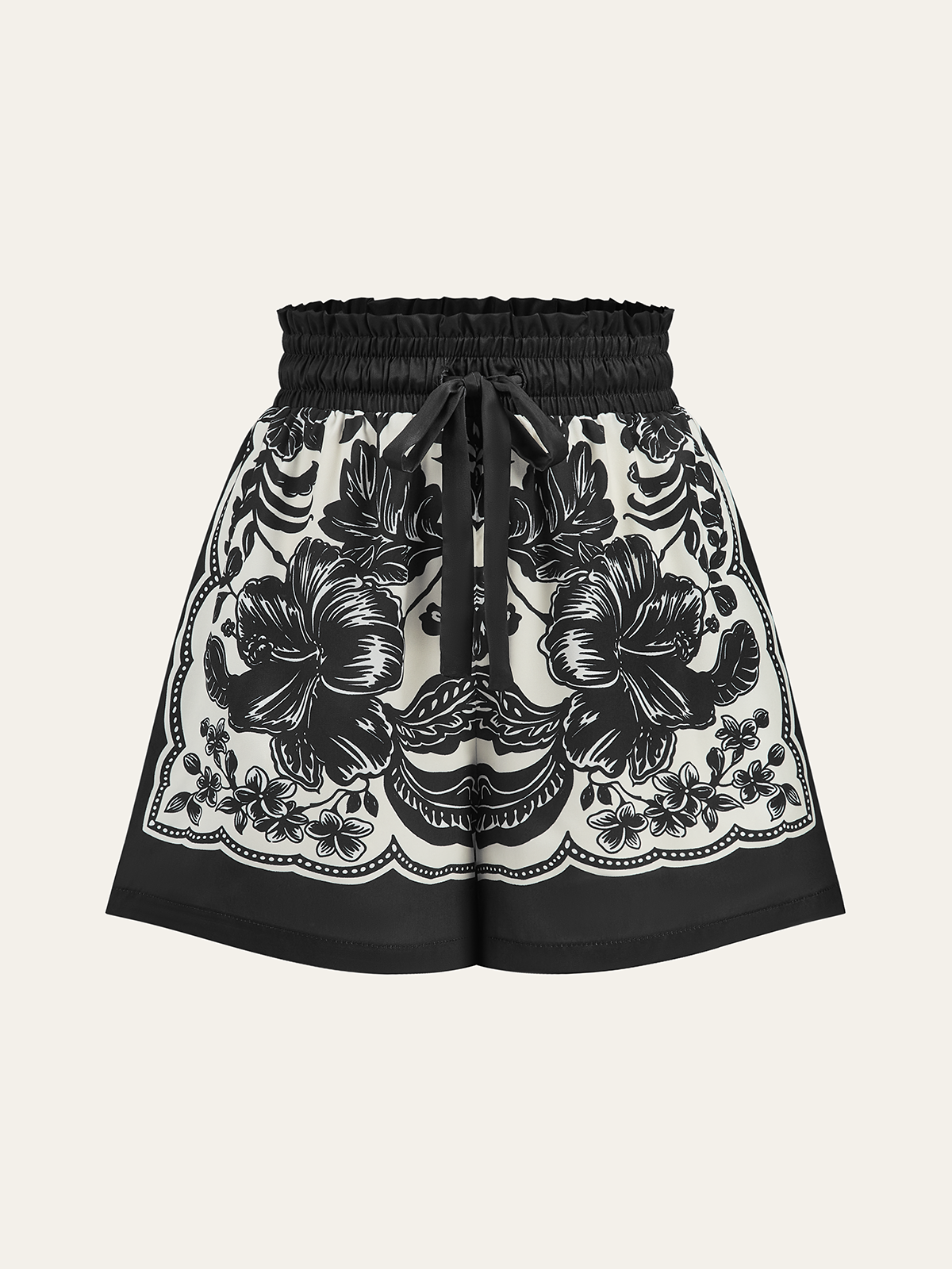 Petal Rush Floral Elastic Waistband Shorts