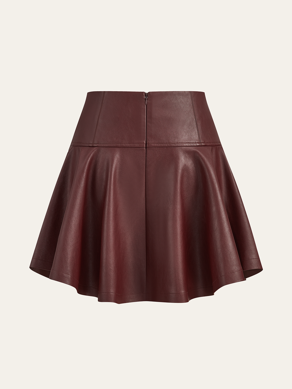 Carla's Choice High-Waisted Leather Flared Mini Skirt