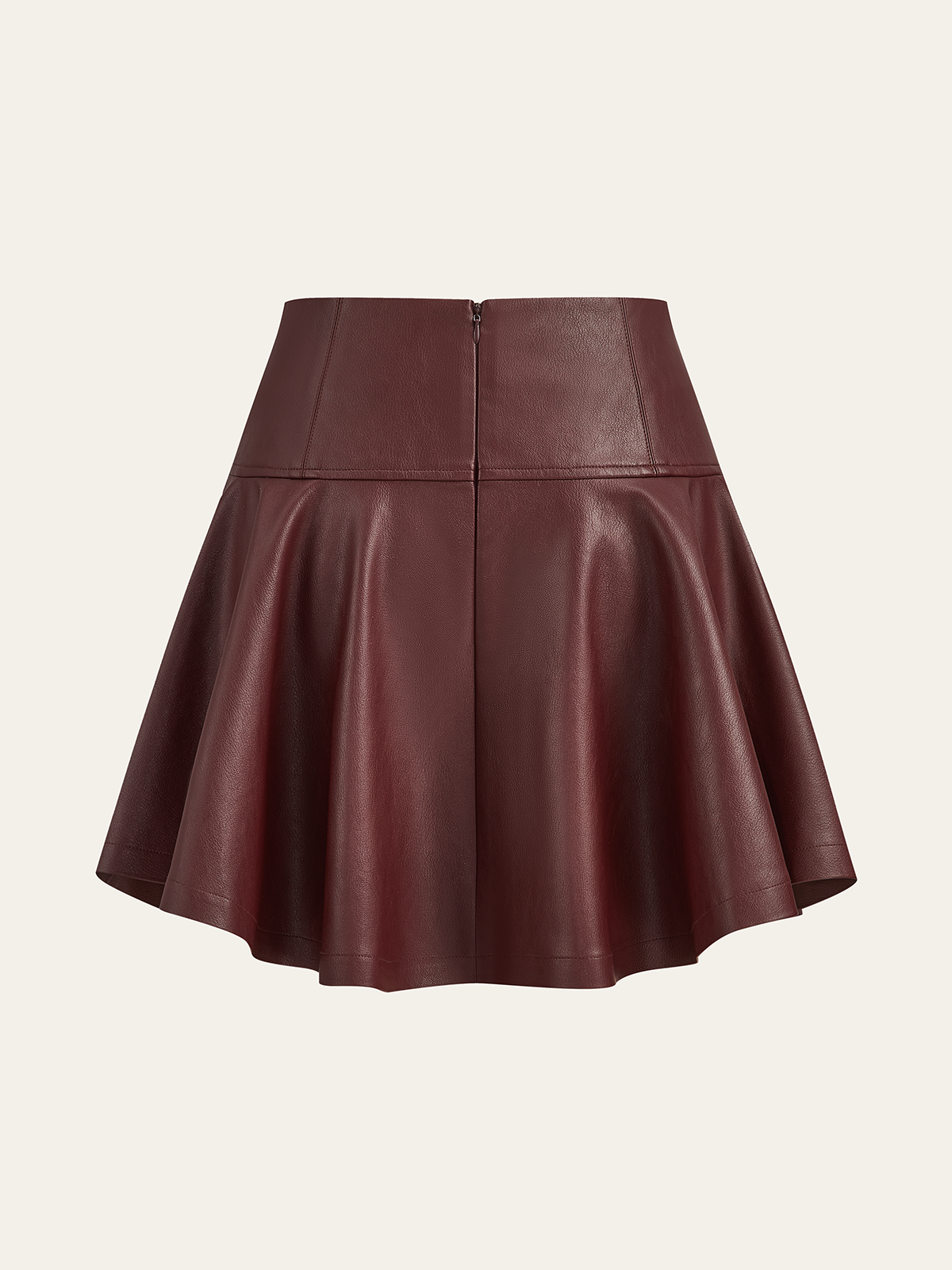 Carla's Choice High-Waisted Leather Flared Mini Skirt