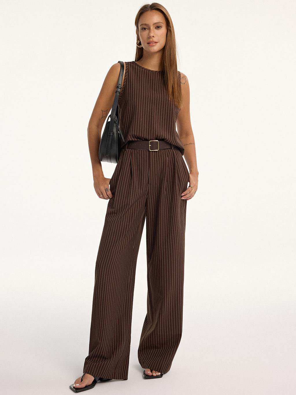 Girl Hour Sleeveless Belted Top & Pants Set