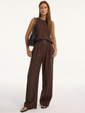 Girl Hour Sleeveless Belted Top & Pants Set