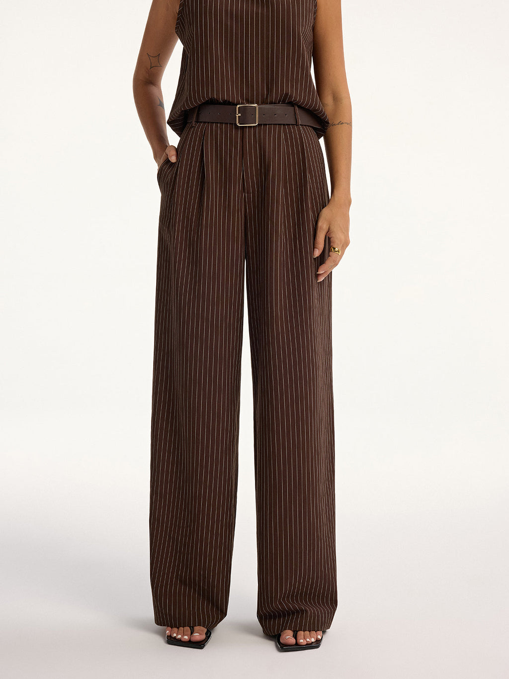 Girl Hour Sleeveless Belted Top & Pants Set
