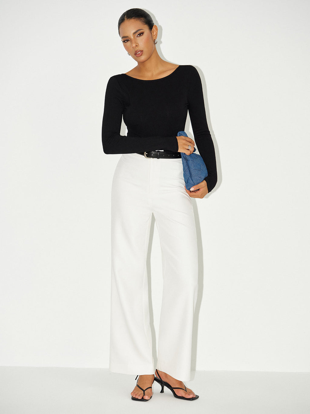 Bare Luxe Bra-Free Long Sleeve Backless Bodysuit