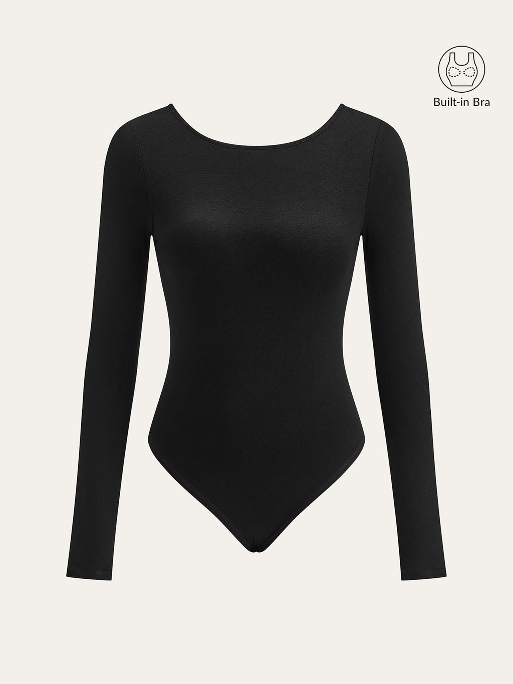 Bare Luxe Bra-Free Long Sleeve Backless Bodysuit