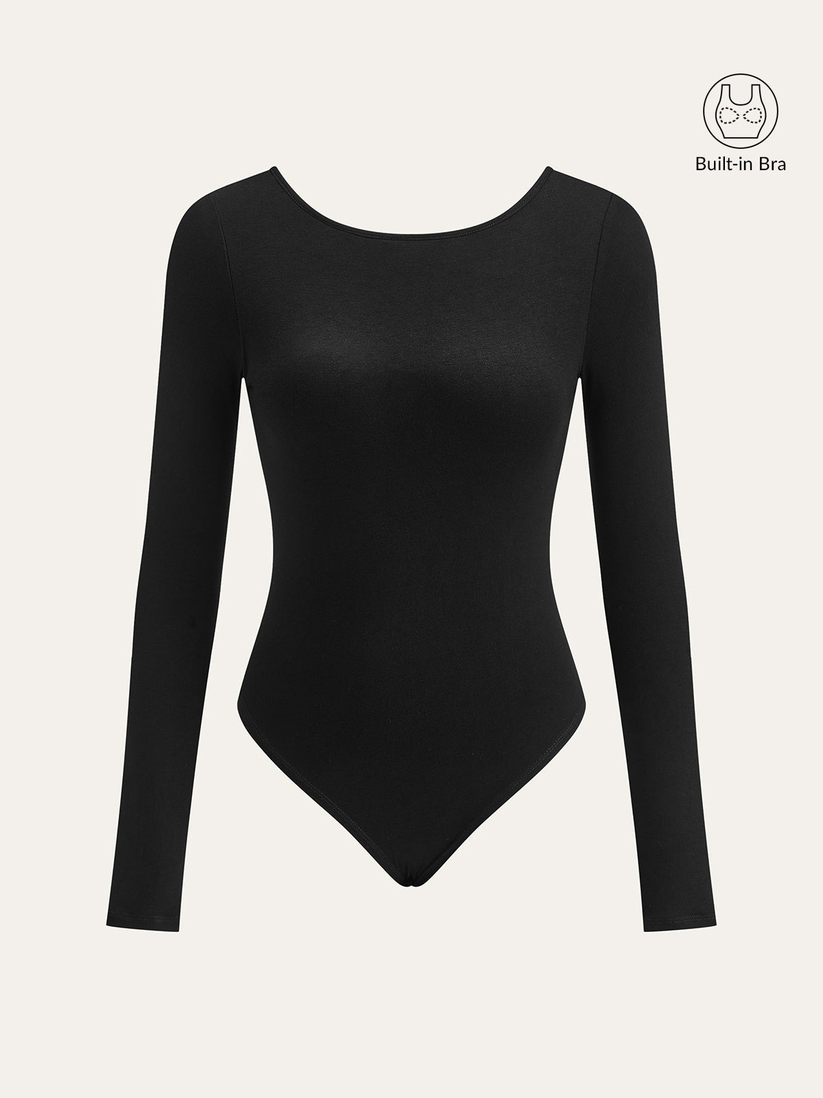 Bare Luxe Bra-Free Long Sleeve Backless Bodysuit