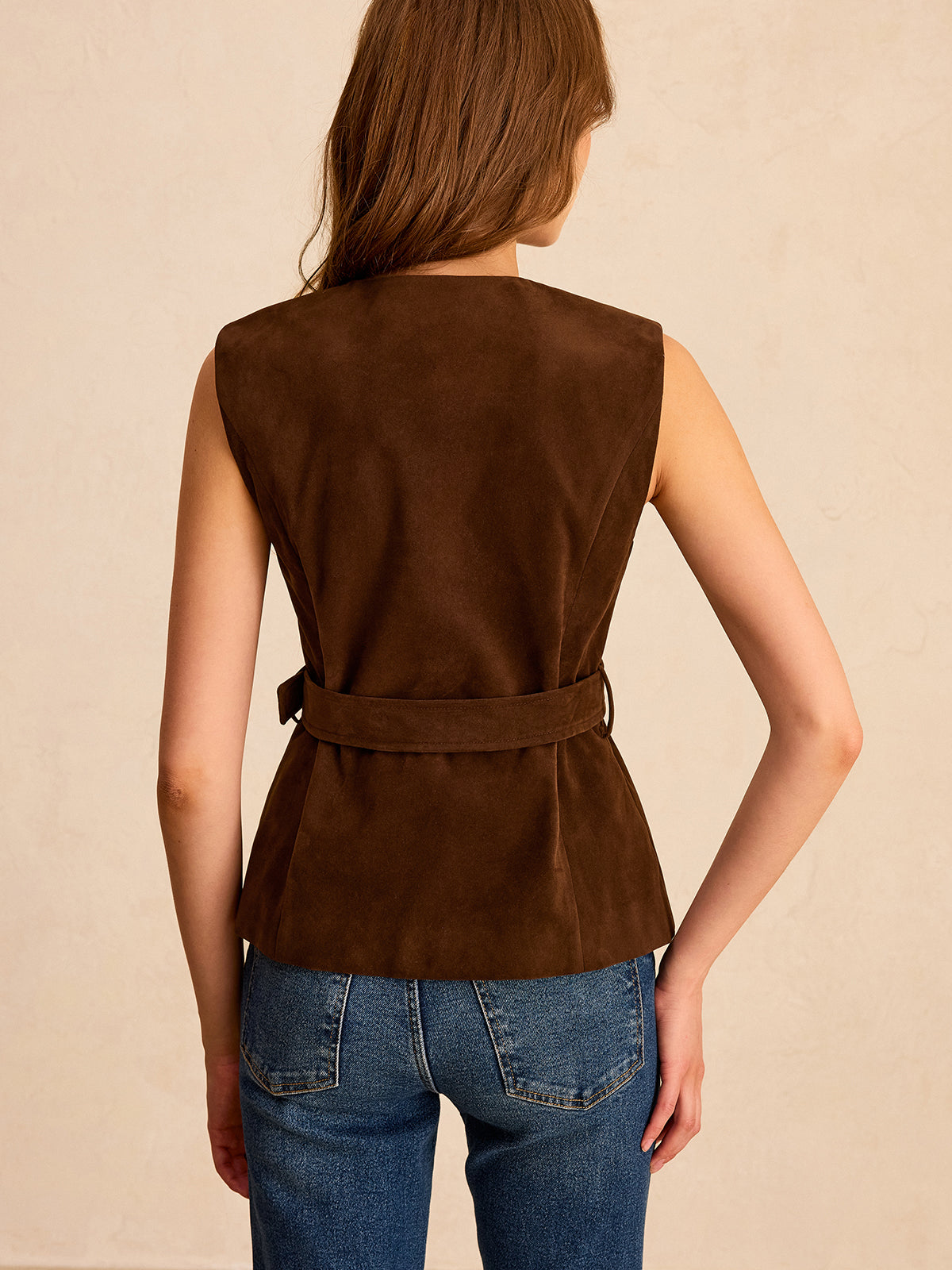Jenny Belted Beauty Suede Vest