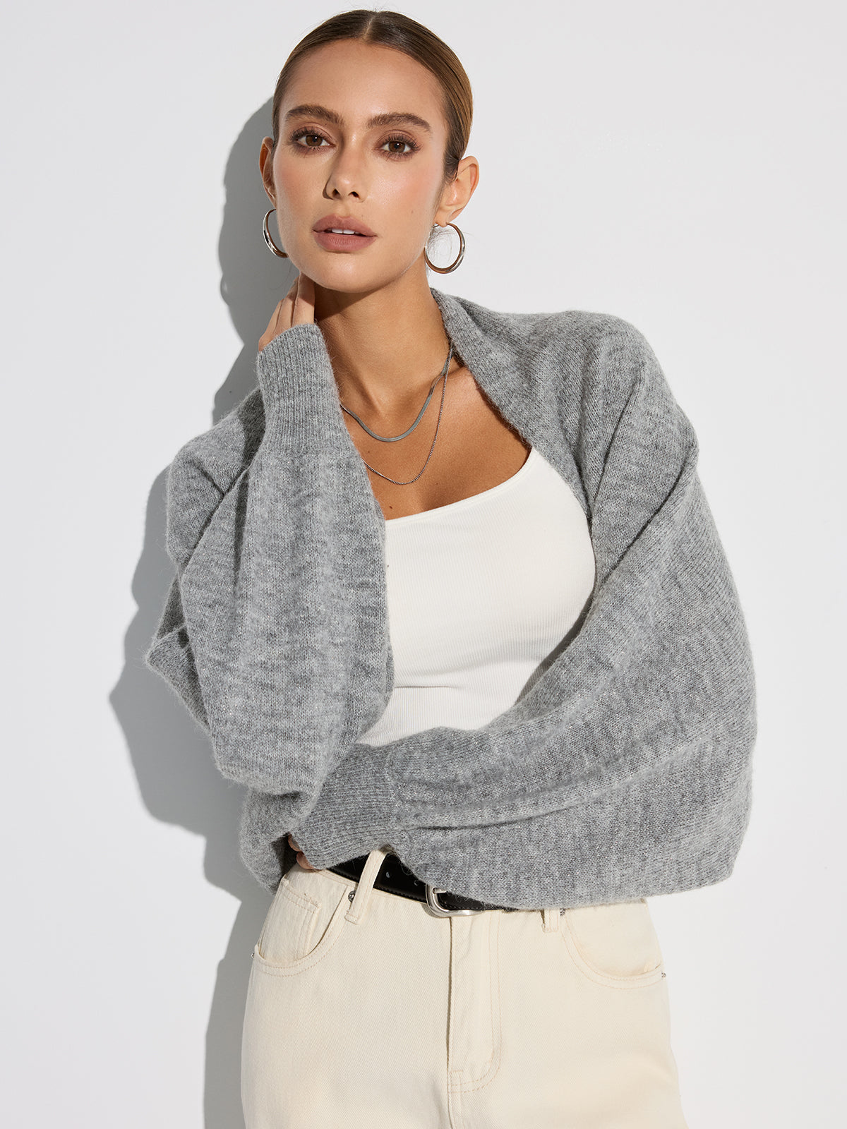 Cozy Wrap Wool-Blend Batwing Chic Cardigan