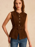 Jenny Belted Beauty Suede Vest