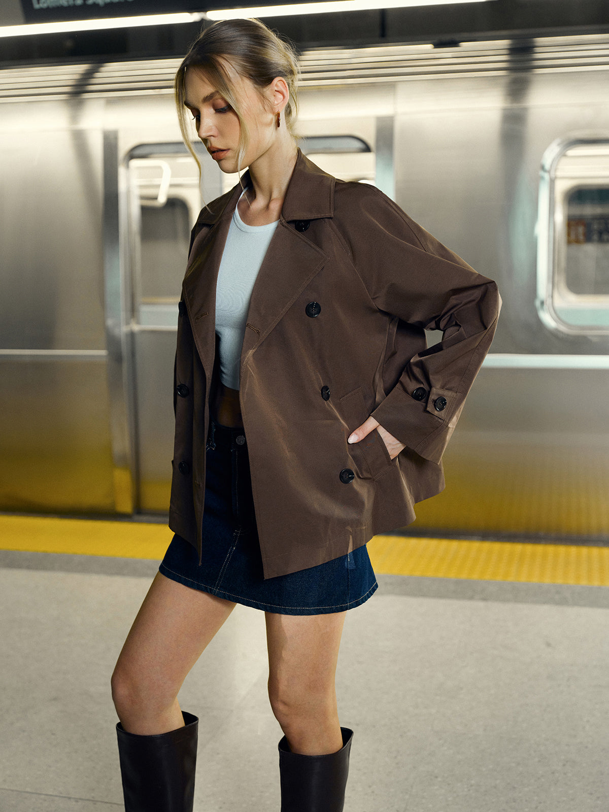 Ramone Stylish Double-Breasted Trench Coat