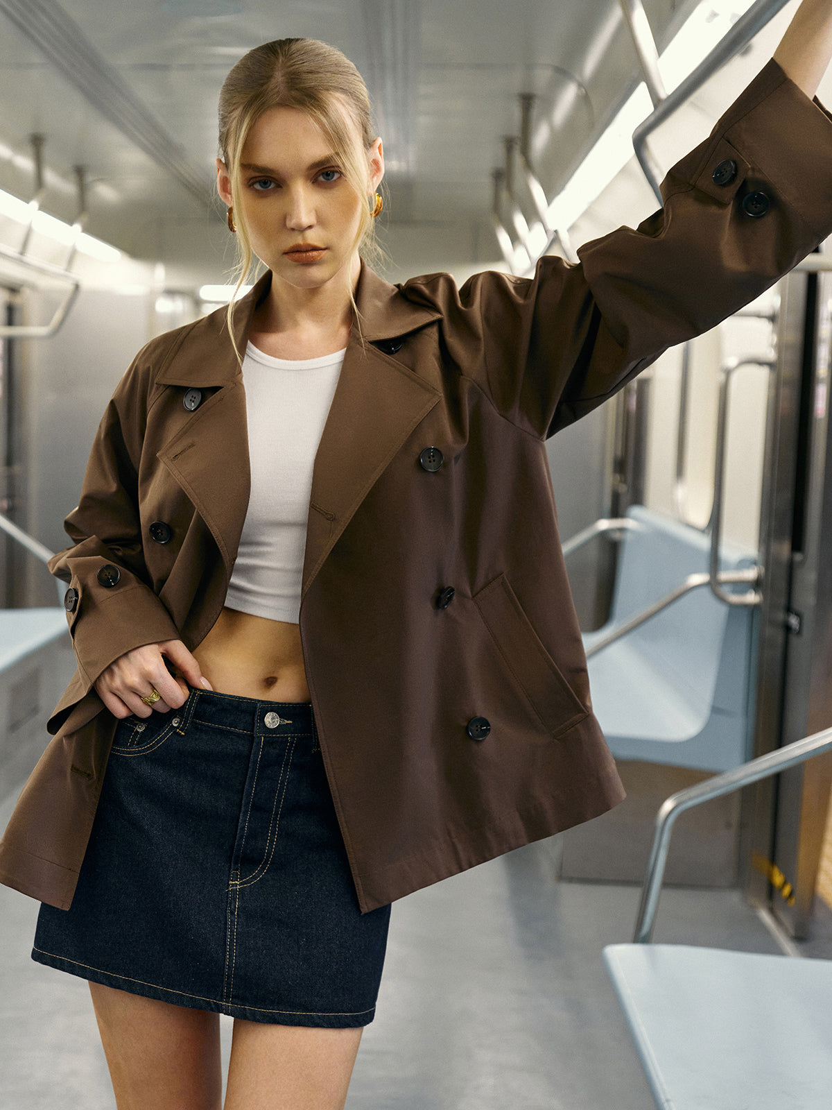 Ramone Stylish Double-Breasted Trench Coat