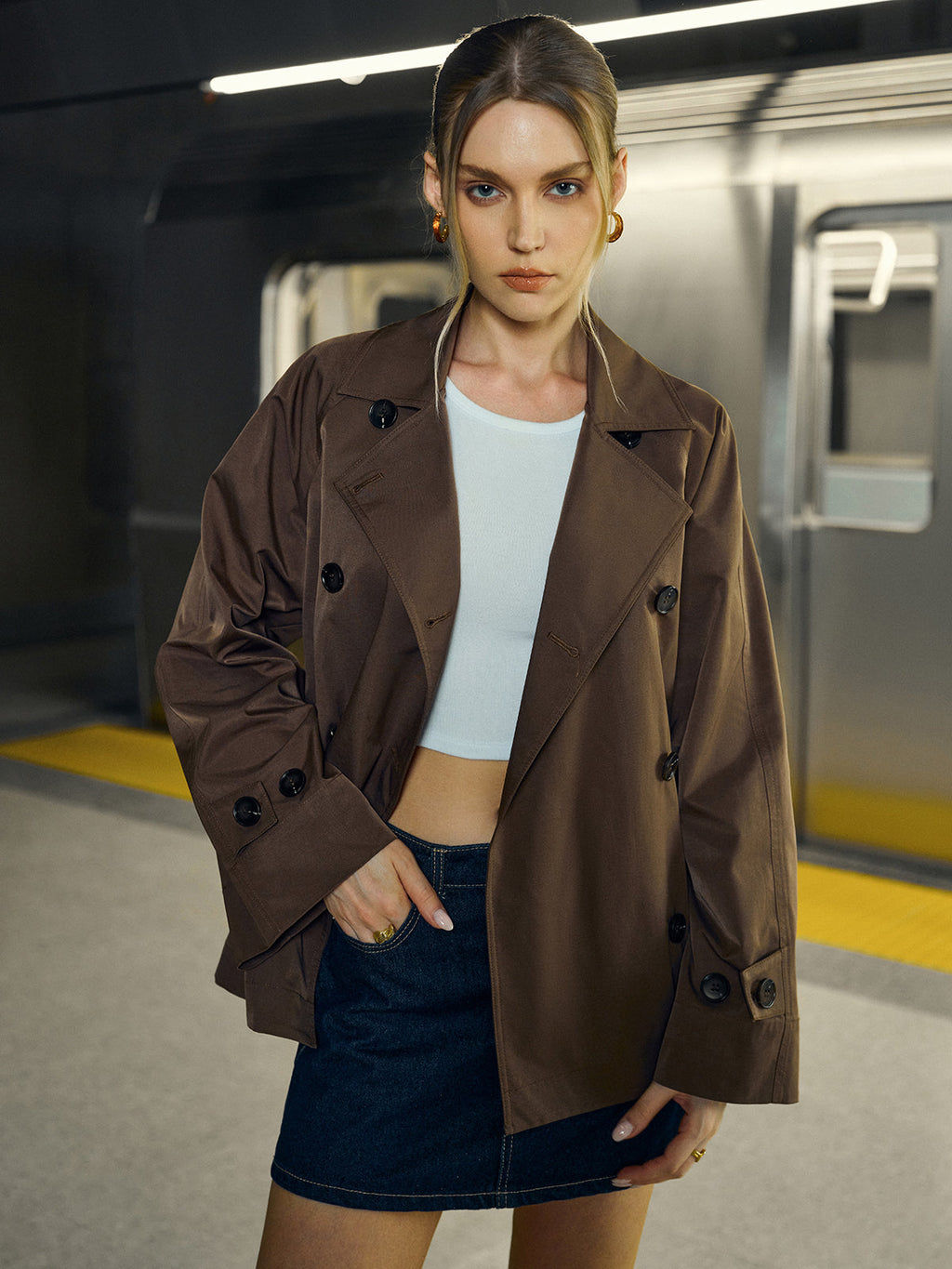 Ramone Stylish Double-Breasted Trench Coat