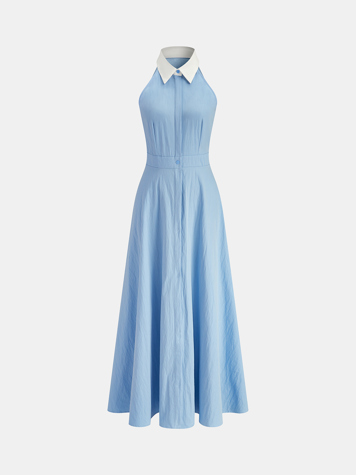 Dutchess Button Sleeveless Collar Dress