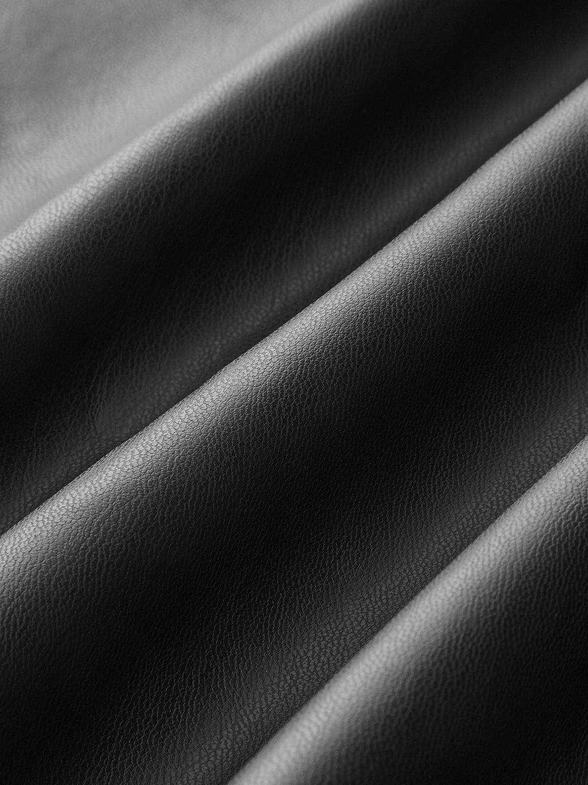Rachel Ruched Slit Faux Leather Midi Skirt