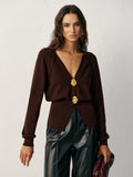 Midas Touch V-Neck Wool Blend Sweater