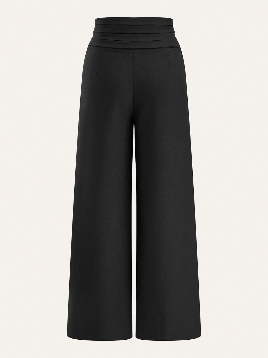 The Structured High-Waist Pleated-Waistband Wide-Leg Pants