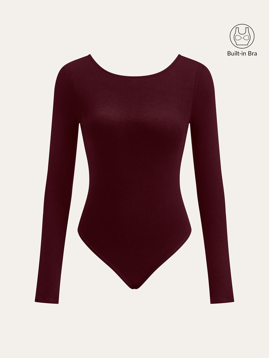 Bare Luxe Bra-Free Long Sleeve Backless Bodysuit