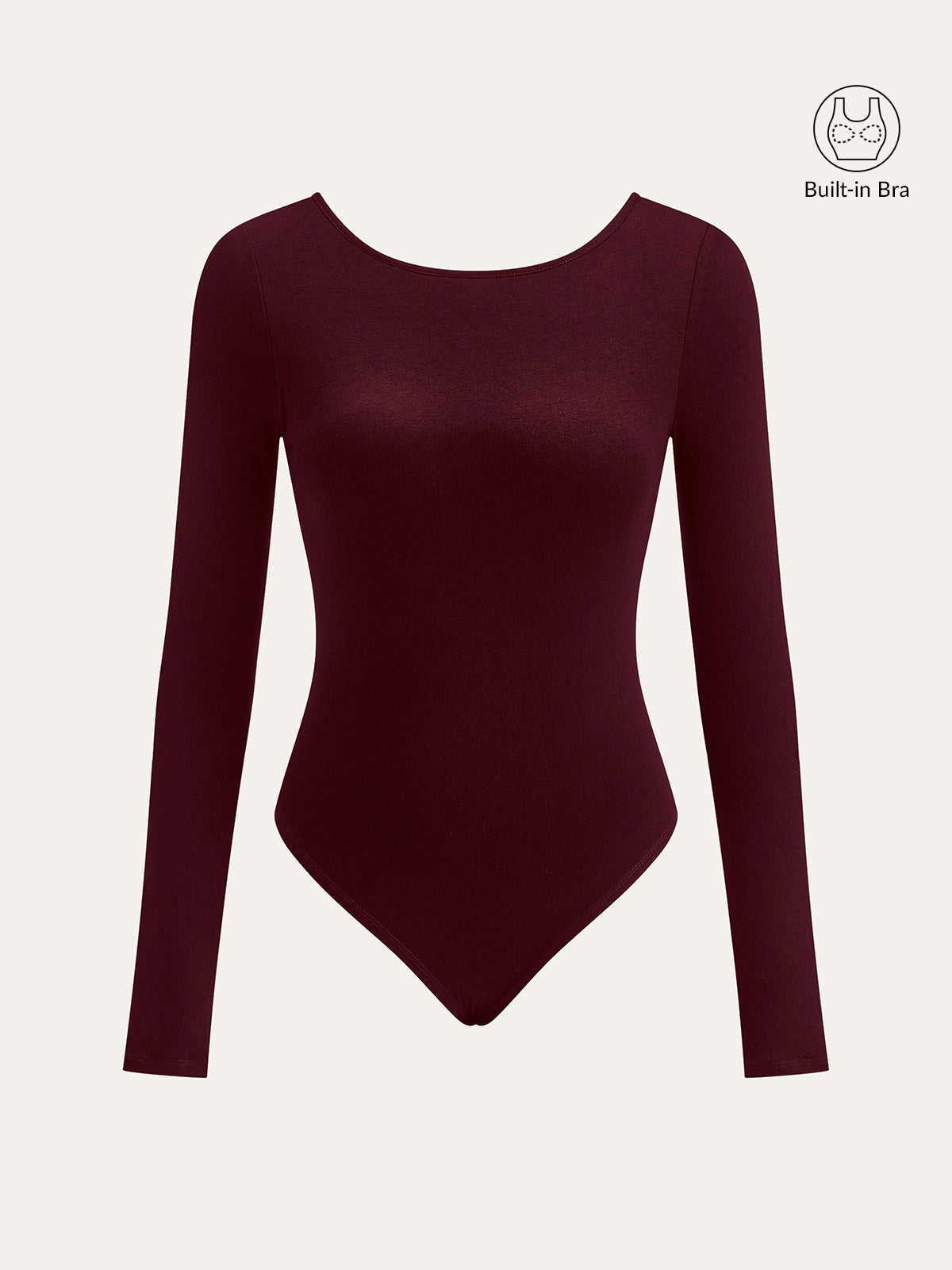 Bare Luxe Bra-Free Long Sleeve Backless Bodysuit