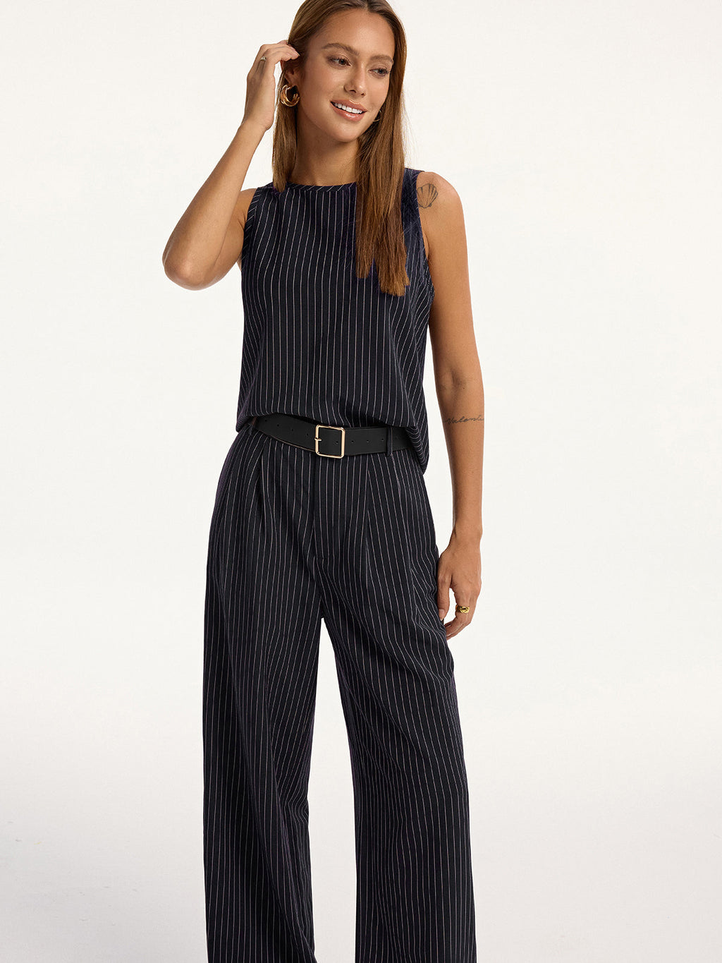 Girl Hour Sleeveless Belted Top & Pants Set