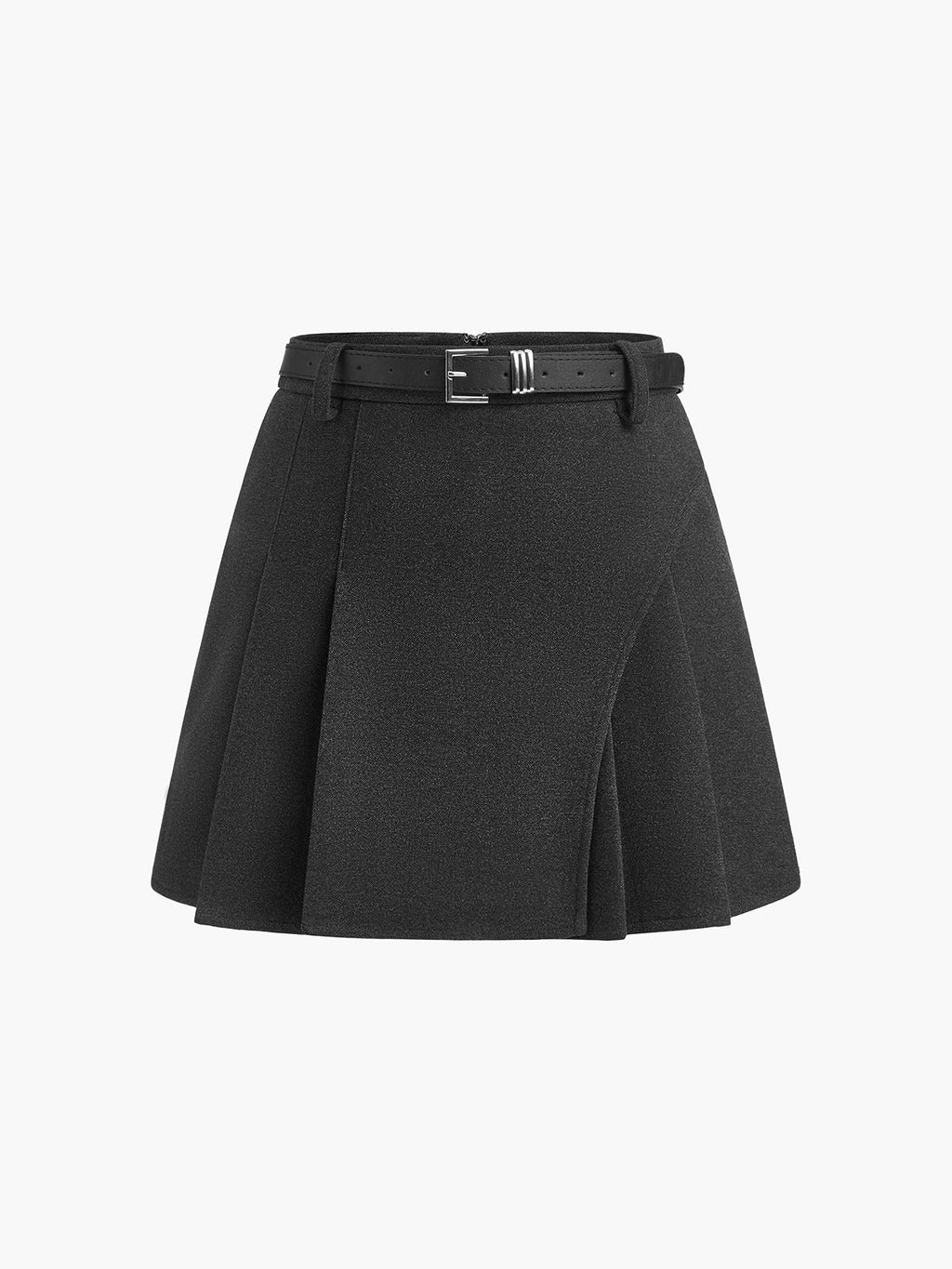 Poised Pleated Belted Timeless Mini Skirt