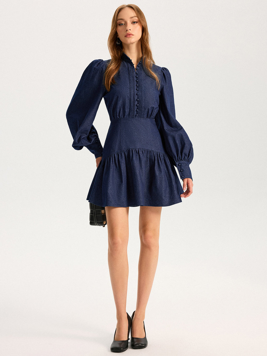 Denim Darling Puff Sleeve Mini Dress