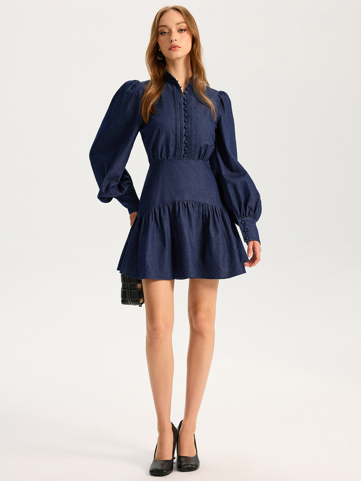 Denim Darling Puff Sleeve Mini Dress