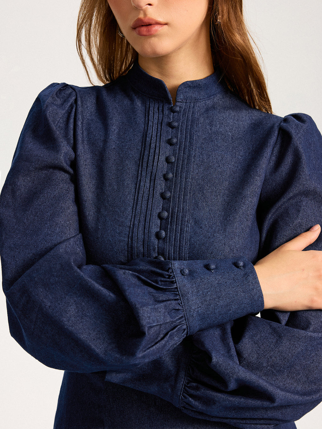 Denim Darling Puff Sleeve Mini Dress