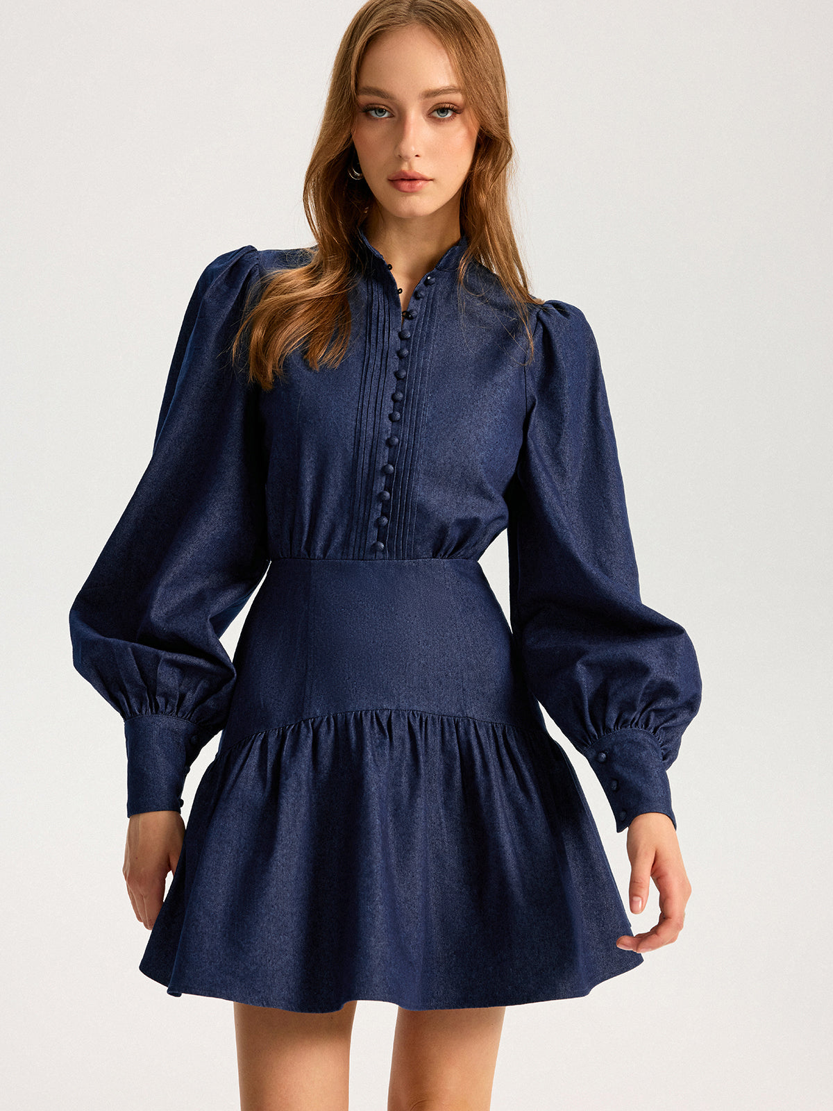 Denim Darling Puff Sleeve Mini Dress