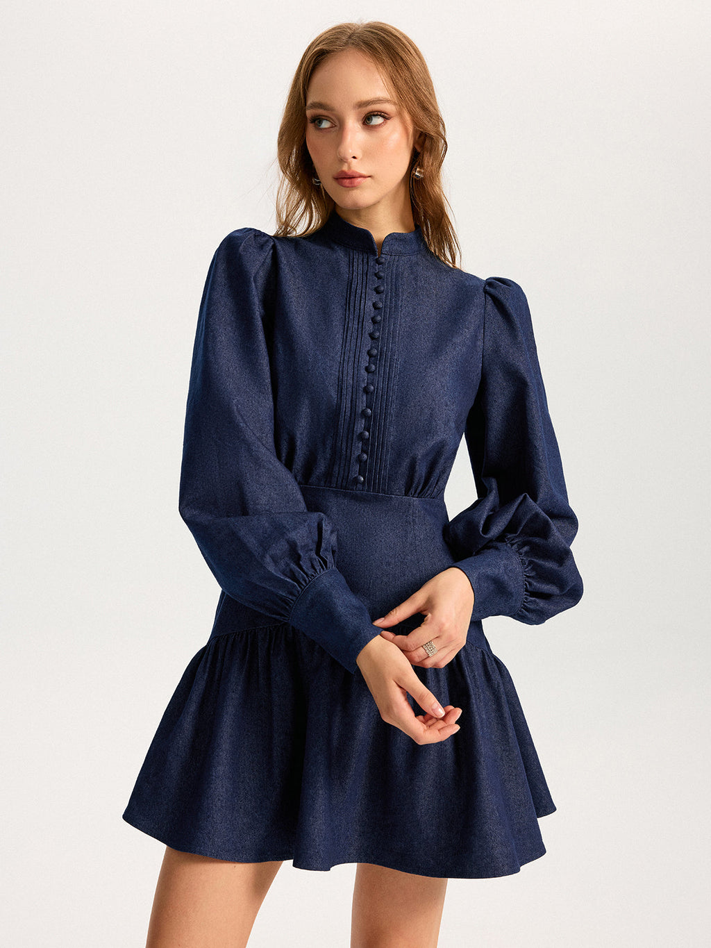 Denim Darling Puff Sleeve Mini Dress