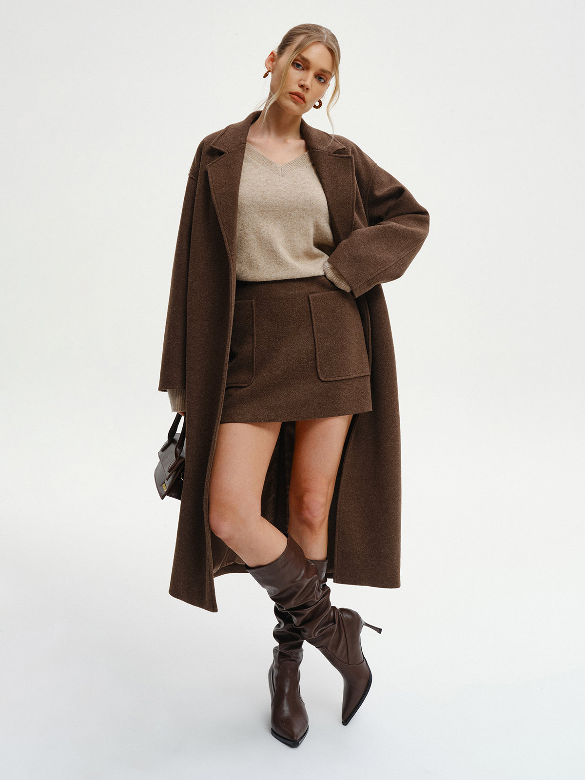 Grand Entrance Oversized Tweed Long Coat