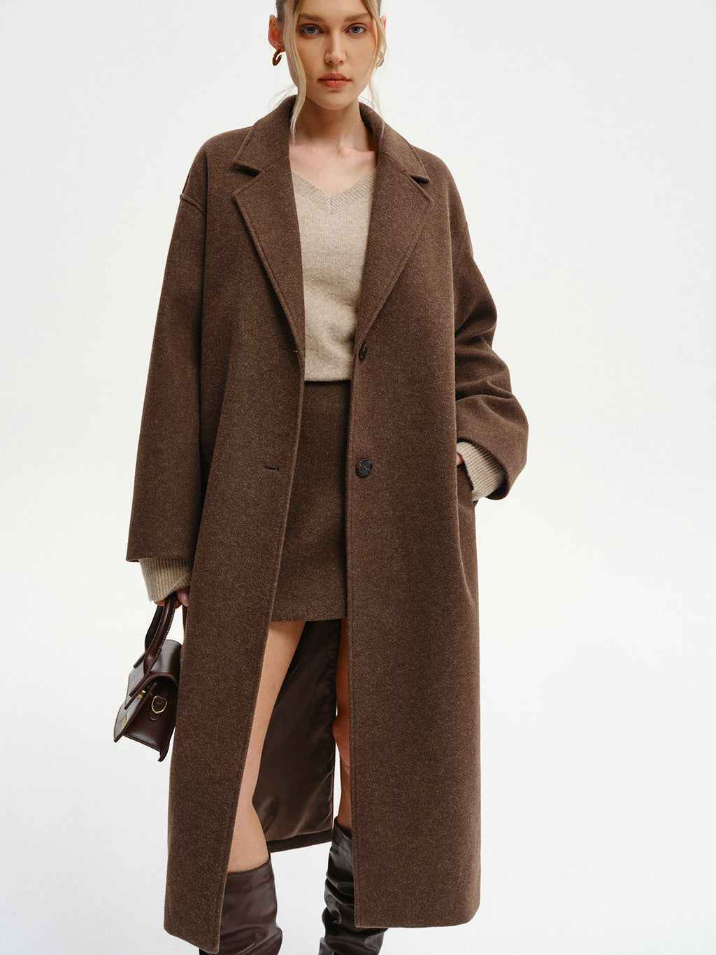 Grand Entrance Oversized Tweed Long Coat