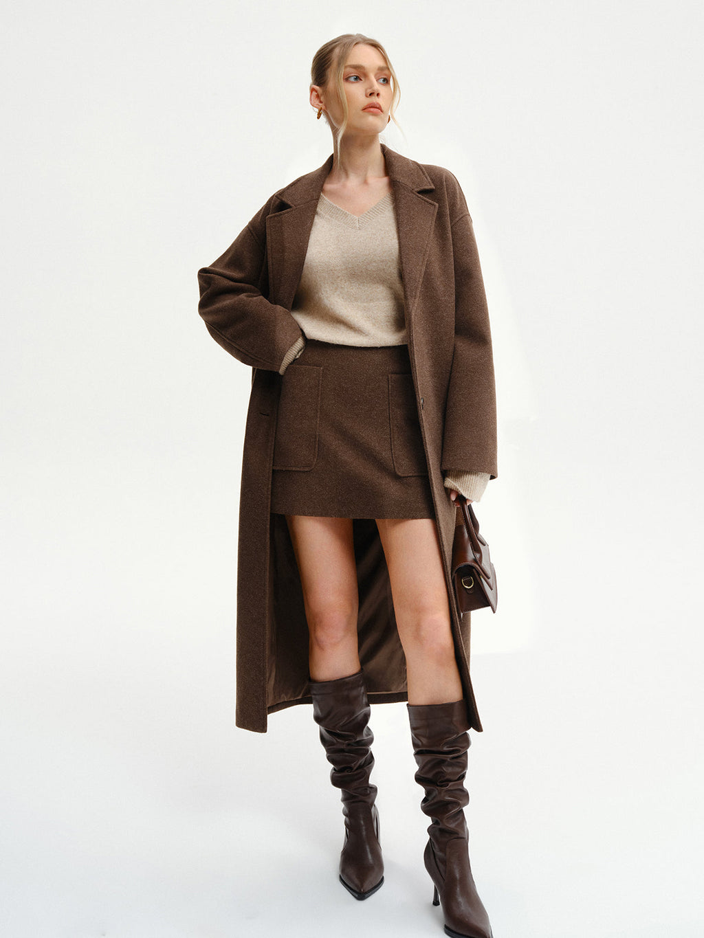 Grand Entrance Oversized Tweed Long Coat