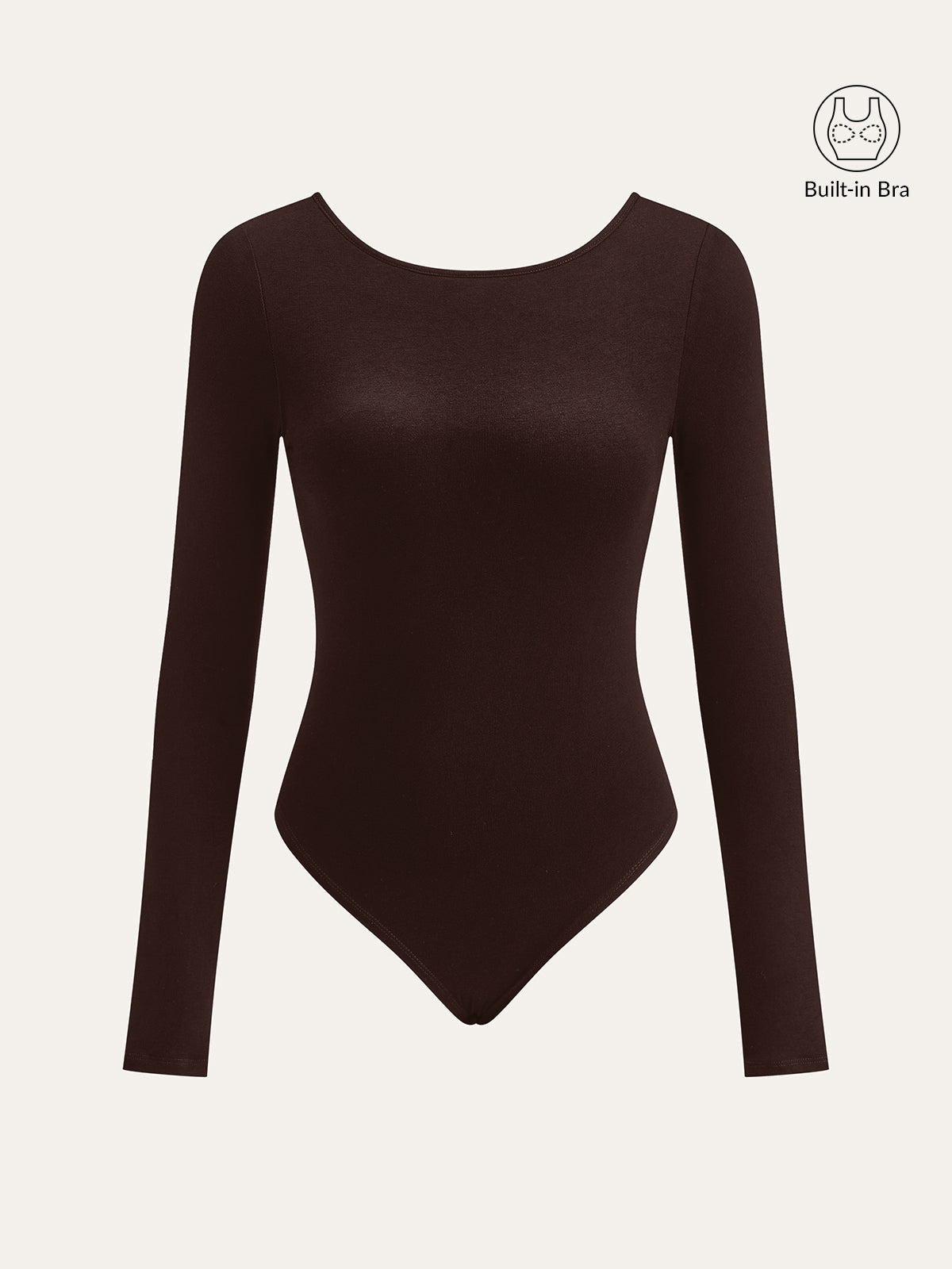 Bare Luxe Bra-Free Long Sleeve Backless Bodysuit
