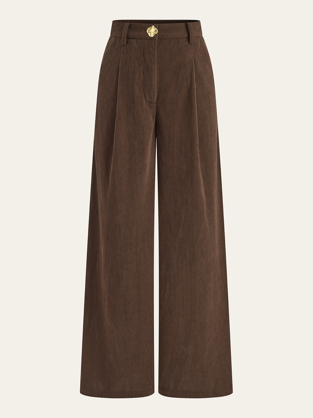 Cozy Essential Corduroy Wide-Leg Pleated Pants