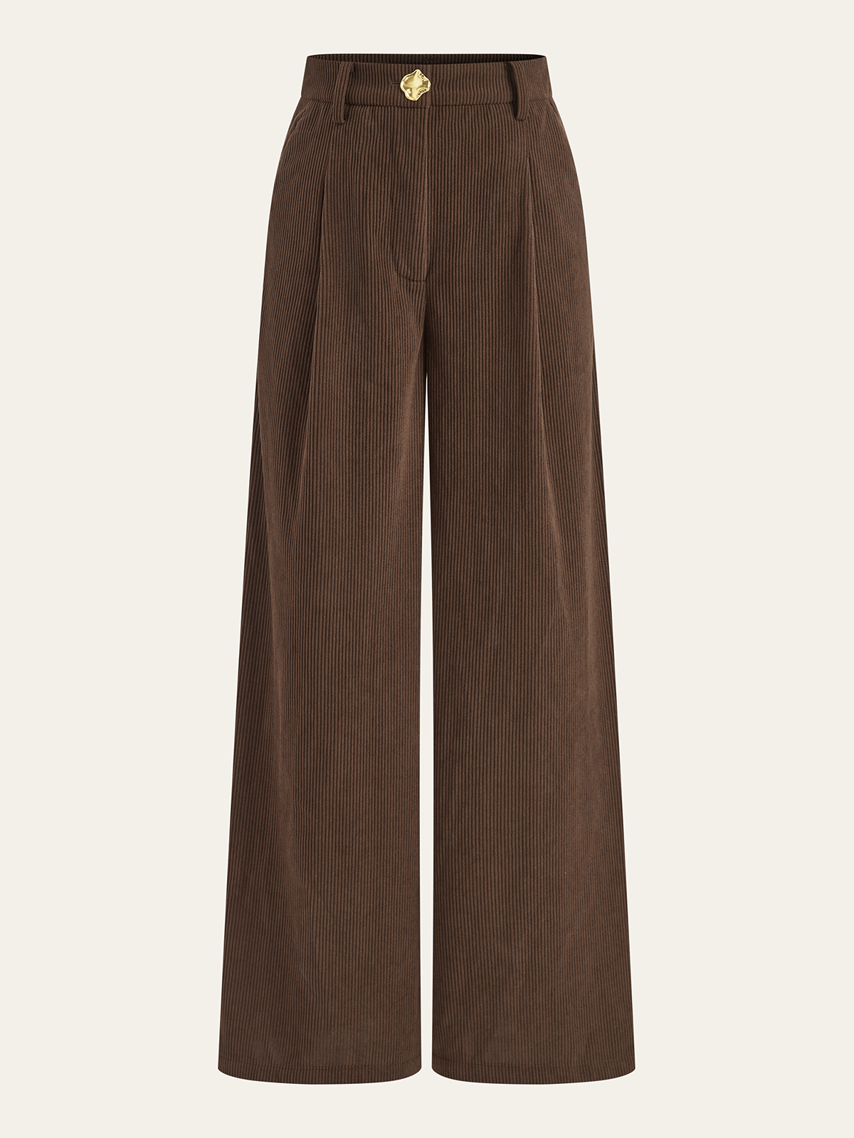 Cozy Essential Corduroy Wide-Leg Pleated Pants
