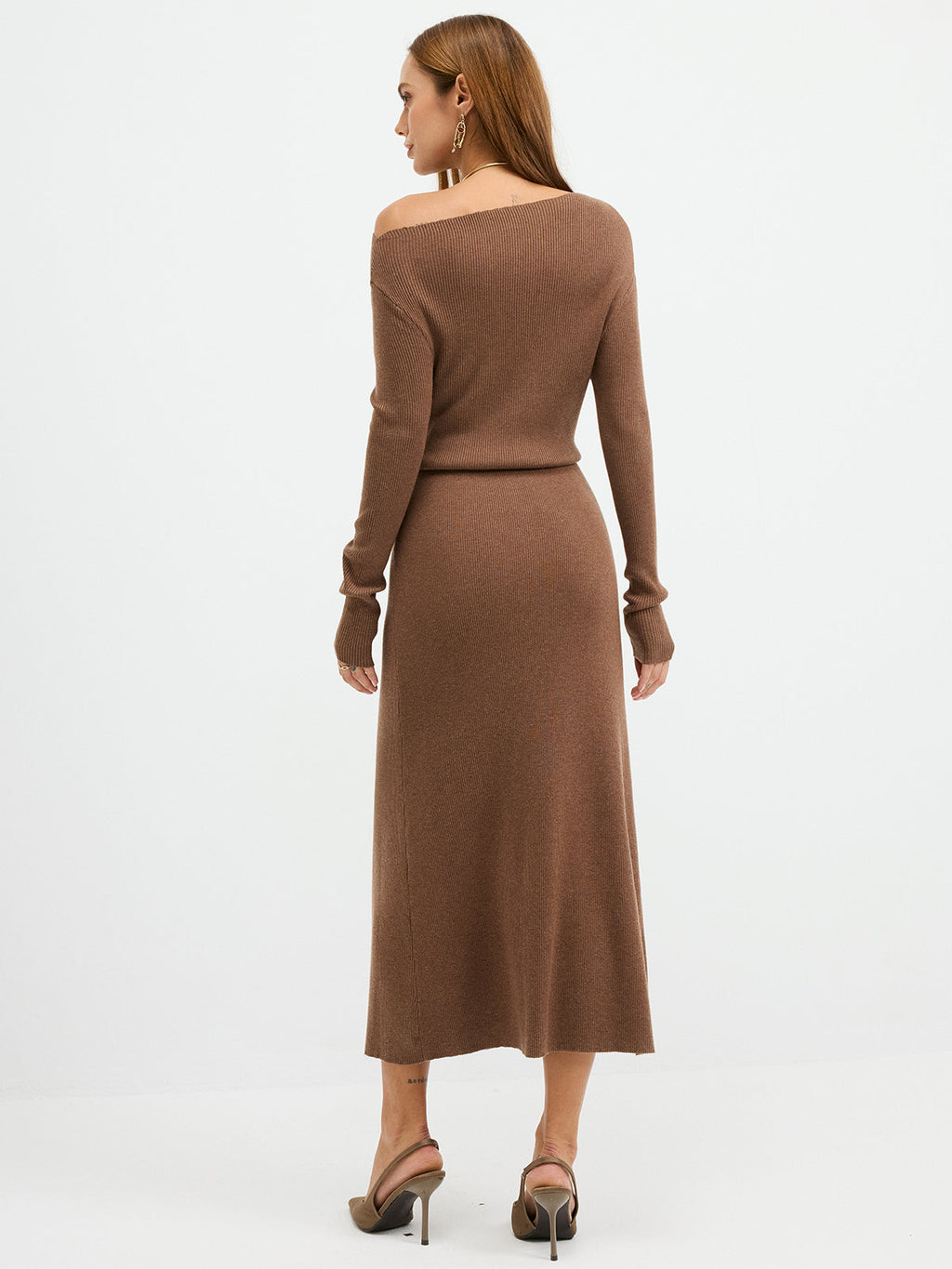 Cozy Luxe Off-Shoulder Ribbed Maxi Dress